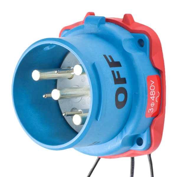 33-68043-263 - DS60 INLET POLY BLUE SIZE 4 TYPE 3R 3P+G 60A 480 VAC 60 Hz +3 AUX